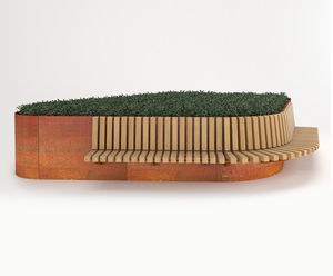 CUBIT Edge FSC timber and steel planter seating