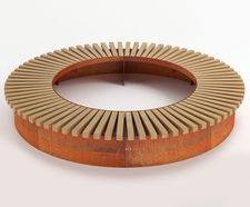CUBIT Round FSC timber and corten steel planter bench