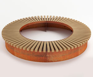 CUBIT Round FSC timber and corten steel planter bench