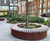CUBIT Round FSC timber and corten steel planter bench 1