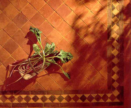 Handmade terracotta floor tiles
