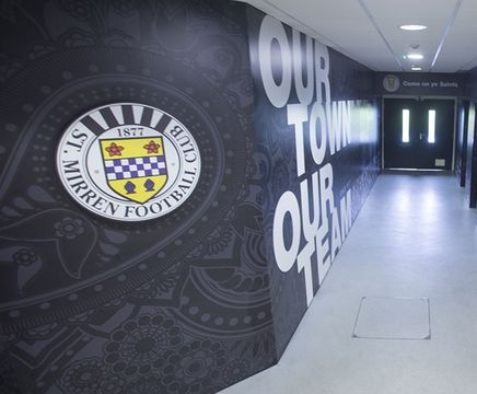 Bespoke supporter-led laminate for St Mirren FC tunnel