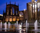 Illuminated dry plaza water feature - Priory Street, Coventry - on this page