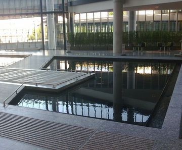 Mirror pool for office block in Paddington