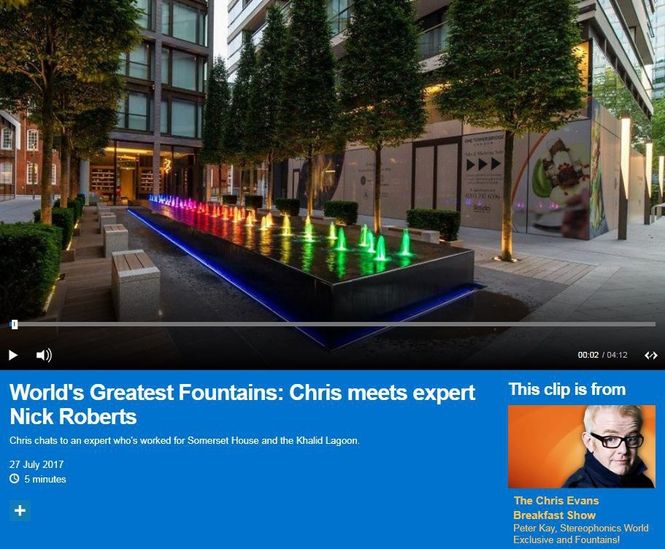 Nick from Fountains Direct on the Chris Evans show