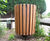 Boston open top steel litter bin with hardwood slats 0