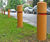 Ashdown circular hardwood timber bollard 1