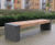 Elements® customisable seat and bench - timber with granite block ends 1