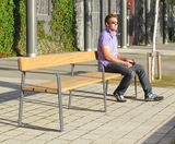 Ribbon - recycled steel and iroko timber outdoor seats and benches - on this page