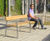 Ribbon - recycled steel and iroko timber outdoor seats and benches 0