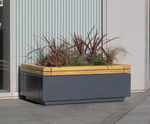 RailRoad steel and timber planter