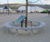 Zenith timber and steel curved outdoor bench 2