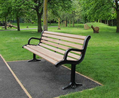 New Forest cast iron & timber bench seat