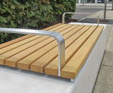 Fortis Modular Wall-Top Seating - recycled steel and timber wall bench - on this page