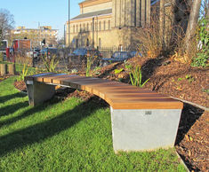 Curved seating installed at luxury new development