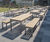 Parallel steel and iroko picnic table 1