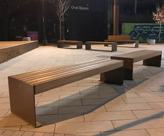 Corten-effect seating for new urban public realm