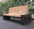Elements® customisable seat and bench - timber with granite block ends 6