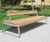 Ribbon XL - recycled steel and Iroko timber oversized bench 1