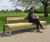 Ribbon XL - recycled steel and Iroko timber oversized bench 6