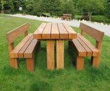 Cheshunt Picnic Bench & Table - Opepe timber outdoor seating - on this page