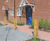 Garrick Timber Bollard - square green oak bollard 2