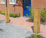 Garrick Timber Bollard - square green oak bollard - on this page