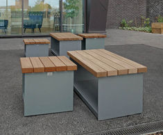 Freestanding low seating and tables - Cotton Field Wharf
