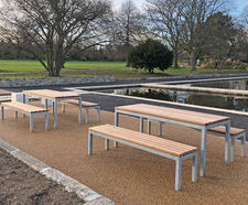 Outdoor seating for local urban park