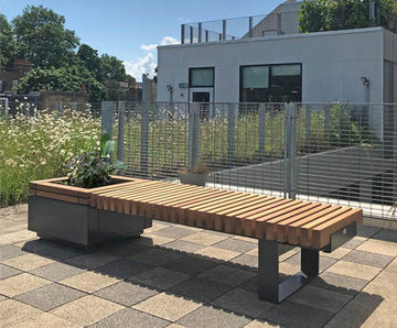Seating and planters enhance University of Greenwich