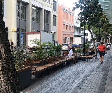 RailRoad public realm seating and planters - Bermuda