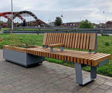 Planters and integrated seats enhance station forecourt  - on this page