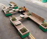 Seating and planter parklet for public realm - Vauxhall One - on this page