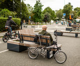 Seating and planters provide accessible seating space  - on this page