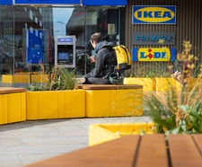 Colourful seating and planters transform public realm