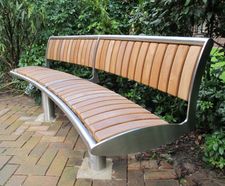 Zenith® curved outdoor seating - timber and steel