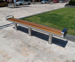 Zenith Bench - steel and timber contemporary outdoor seating