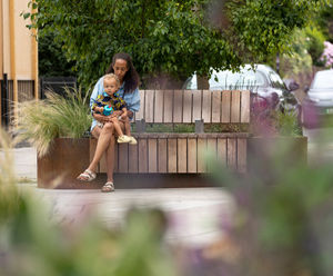 Planters and seating bring community closer to nature