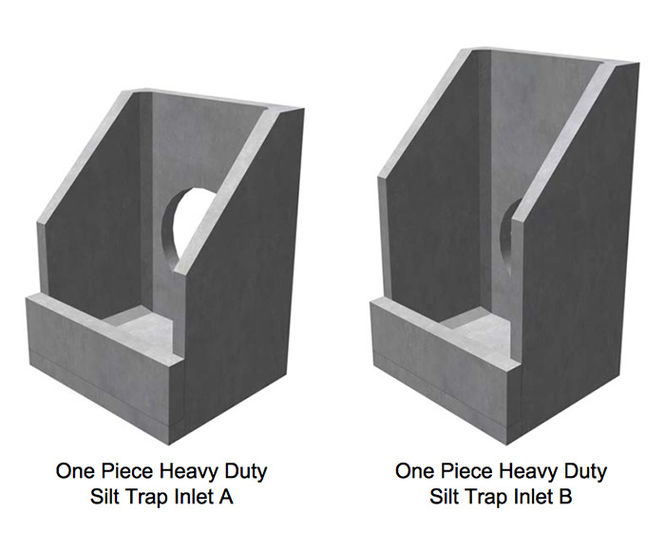 One piece heavy duty silt trap inlet