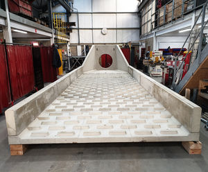 Precast concrete headwalls with cascade panels 
