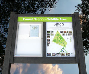 Heavy-duty recycled plastic noticeboard for community group