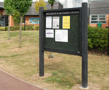 Heavy-duty, man-made timber noticeboards