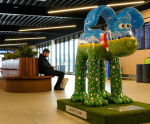 Bespoke planters with integrated seating for transport hub, Bristol Airport
