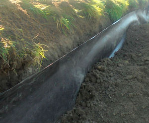 Impermeable HDPE root barriers for invasive species including Knotweed