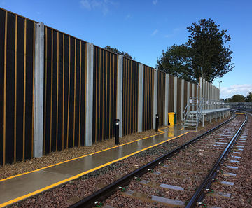 Acoustic barrier reduces noise pollution at train depot