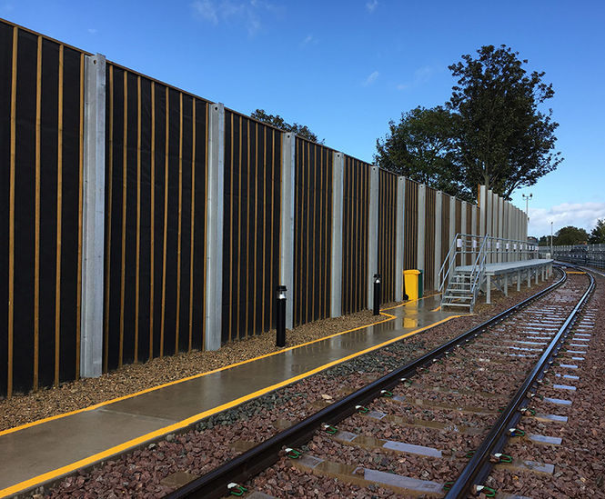 Acoustic barrier reduces noise pollution at train depot