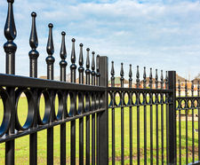 Ornamental railings and gates protect Vicarage Community Park