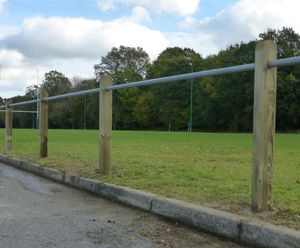 Silver Rail Fencing - timber post with steel railing