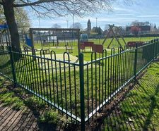 Metal playground fencing for Parish Council play park