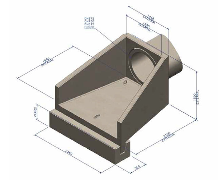 Precast concrete headwalls Marshalls ESI External Works